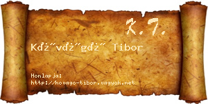 Kővágó Tibor névjegykártya